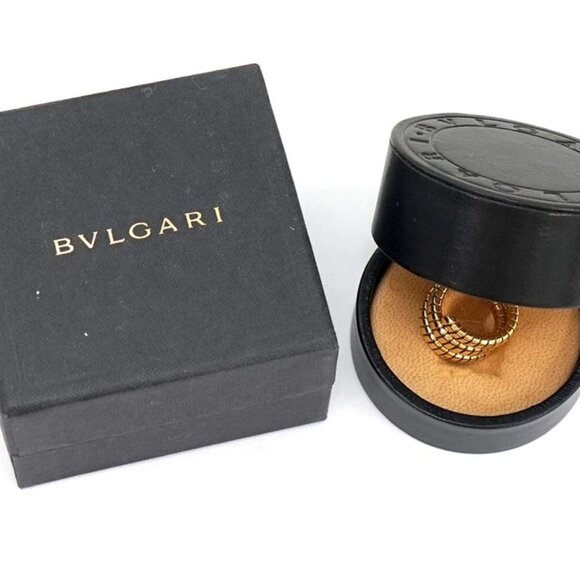 BVLGARI Bulgari Tubogas Snake Ring size US6.5 18k Yellow Gold 750 Auth w/Box - Picture 8 of 8